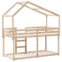 Cama litera con techo madera maciza de pino 80x200