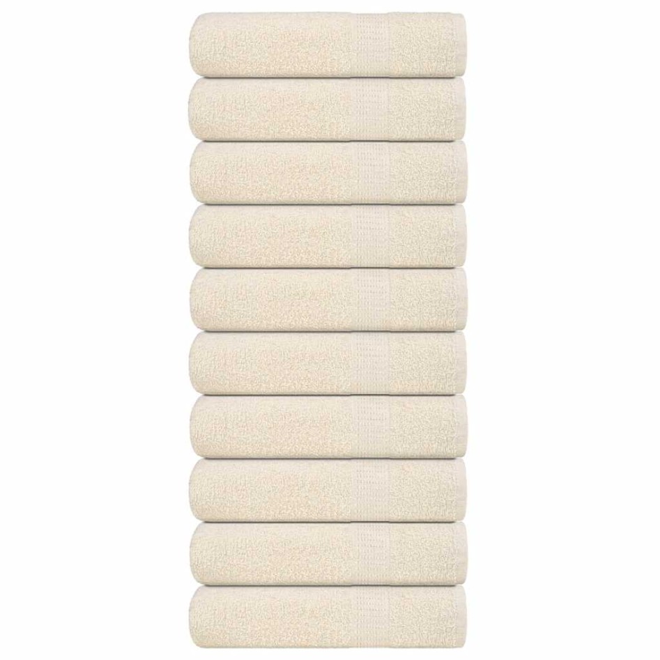 Toallas de Baño 10 uds Crema 100x150 cm 360 g/m² 100%