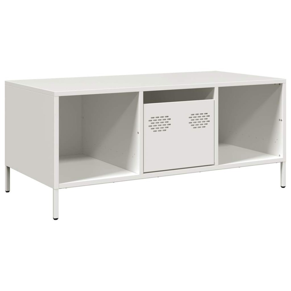 Mesa de centro acero laminado en frío blanco 101,5x50x43,5