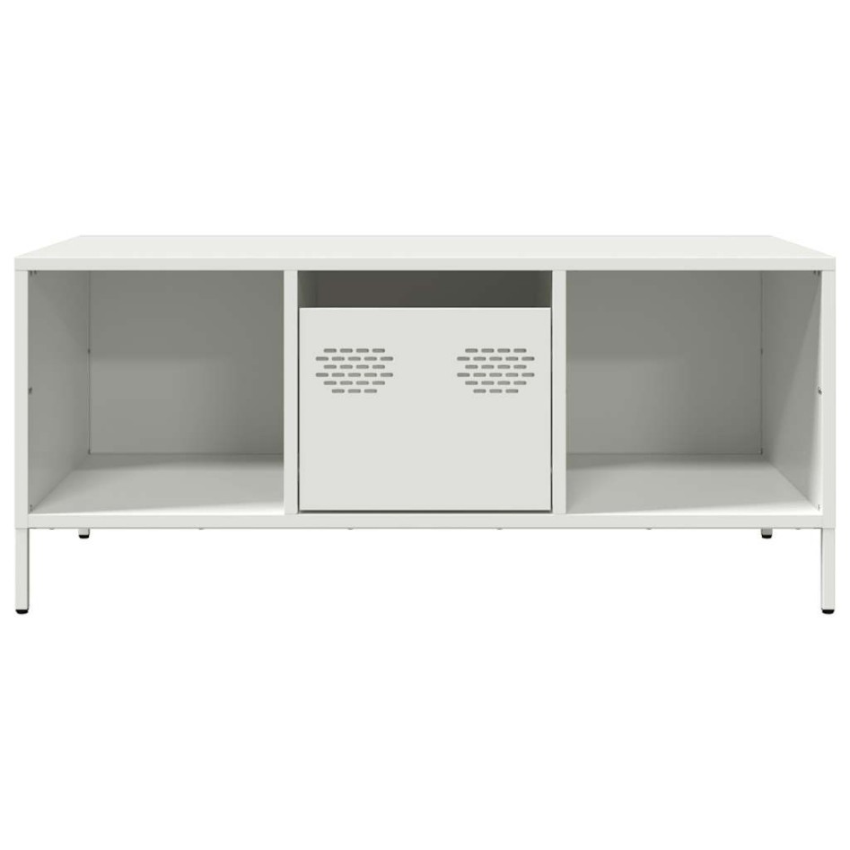 Mesa de centro acero laminado en frío blanco 101,5x50x43,5
