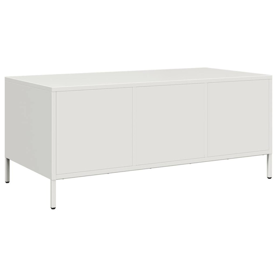 Mesa de centro acero laminado en frío blanco 101,5x50x43,5