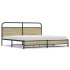 Estructura de cama sin colchón metal roble Sonoma 180x200