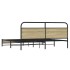 Estructura de cama sin colchón metal roble Sonoma 180x200