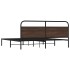 Estructura de cama sin colchón metal roble marrón 180x200
