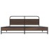 Estructura de cama sin colchón metal roble marrón 200x200