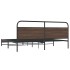 Estructura de cama sin colchón metal roble marrón 200x200