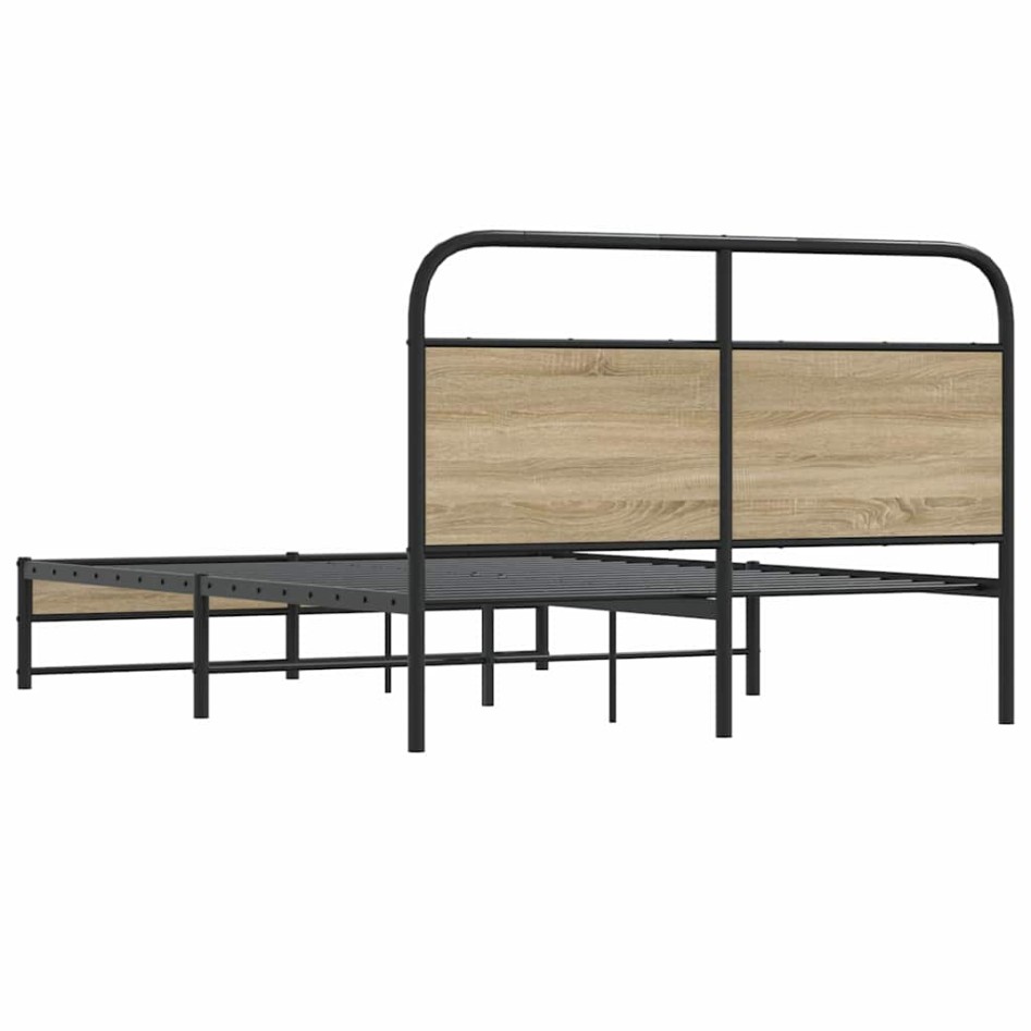 Estructura de cama sin colchón 120x190 cm madera roble