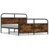 Estructura de cama sin colchón metal roble ahumado 200x200