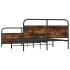 Estructura de cama sin colchón metal roble ahumado 200x200