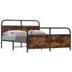 Estructura de cama sin colchón metal roble ahumado 150x200 cm