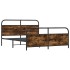 Estructura de cama sin colchón metal roble ahumado 150x200