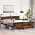 Estructura de cama sin colchón metal roble ahumado 150x200