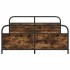 Estructura de cama sin colchón metal roble ahumado 150x200