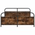 Estructura de cama sin colchón metal roble ahumado 150x200