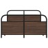 Estructura de cama sin colchón metal marrón roble 140x190