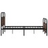 Estructura de cama sin colchón metal marrón roble 140x190