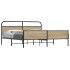 Estructura de cama sin colchón metal roble ahumado 200x200