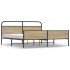 Estructura de cama sin colchón metal roble ahumado 200x200