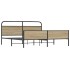 Estructura de cama sin colchón metal roble ahumado 200x200