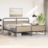 Estructura de cama sin colchón metal roble ahumado 200x200
