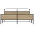Estructura de cama sin colchón metal roble ahumado 200x200