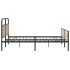 Estructura de cama sin colchón metal roble ahumado 200x200