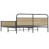Estructura de cama sin colchón metal roble ahumado 200x200