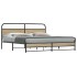 Estructura de cama sin colchón metal roble ahumado 180x200