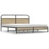 Estructura de cama sin colchón metal roble ahumado 180x200