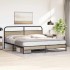 Estructura de cama sin colchón metal roble ahumado 180x200