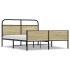 Estructura de cama sin colchón metal roble Sonoma 160x200