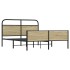 Estructura de cama sin colchón metal roble Sonoma 160x200