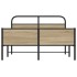 Estructura de cama sin colchón 120x200 cm madera roble