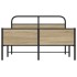 Estructura de cama sin colchón 140x190 cm madera roble