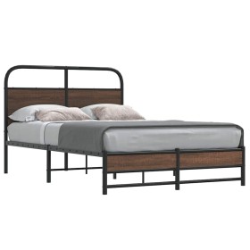 Estructura de cama sin colchón 140x190 cm madera marrón