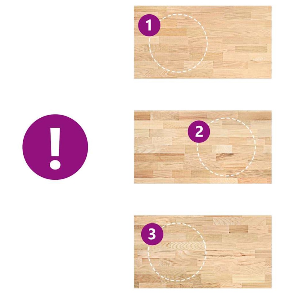 Encimera de cocina rectangular madera maciza