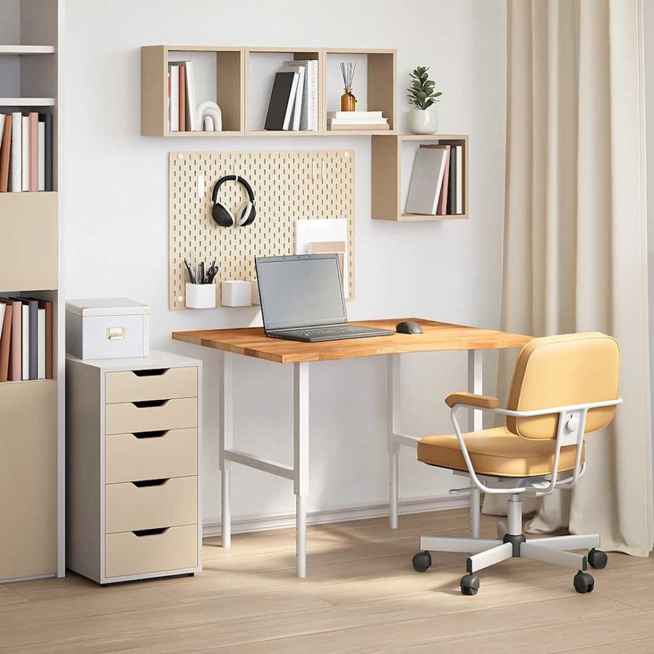 Tablero escritorio rectangular madera maciza roble marrón