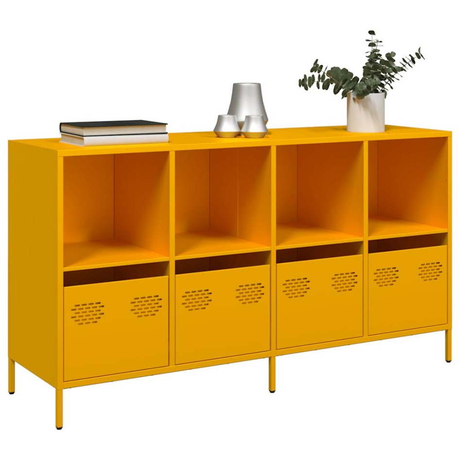 Aparador acero laminado en frío amarillo mostaza 135x39x73,5