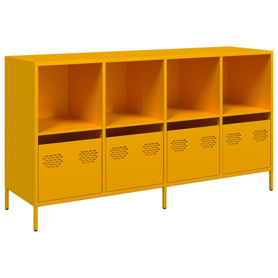 Aparador acero laminado en frío amarillo mostaza 135x39x73,5