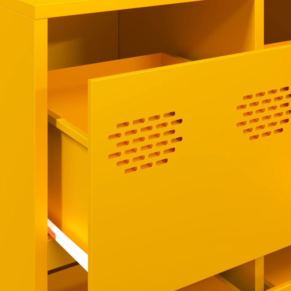 Aparador acero laminado en frío amarillo mostaza 135x39x73,5