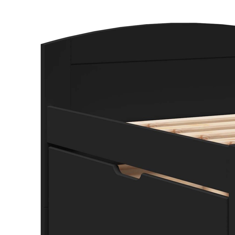 Diván con 5 cajones sin colchón IRUN negro 90x200