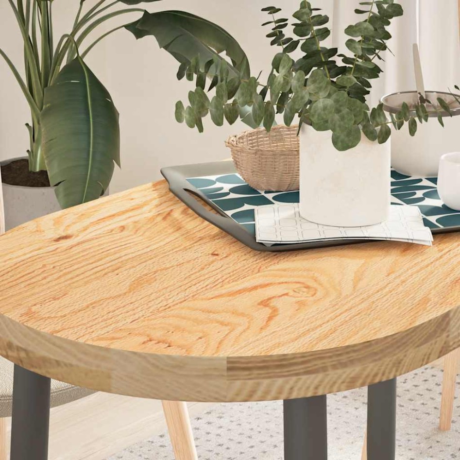 Tablero de mesa ovalado madera maciza de roble 100x50x4