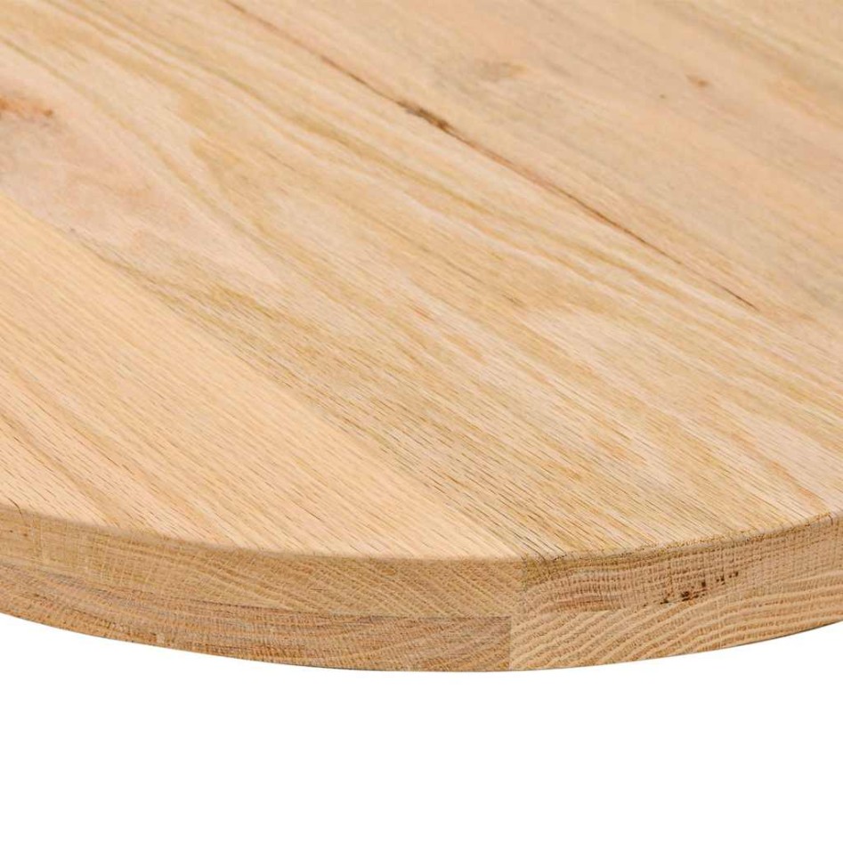 Tablero de mesa ovalado madera maciza de roble 100x50x4