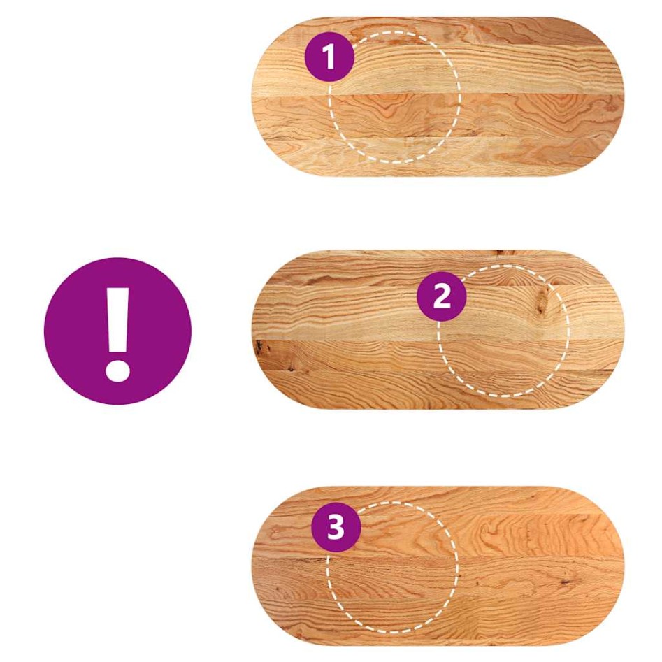 Tablero de mesa ovalado madera maciza de roble 140x60x2