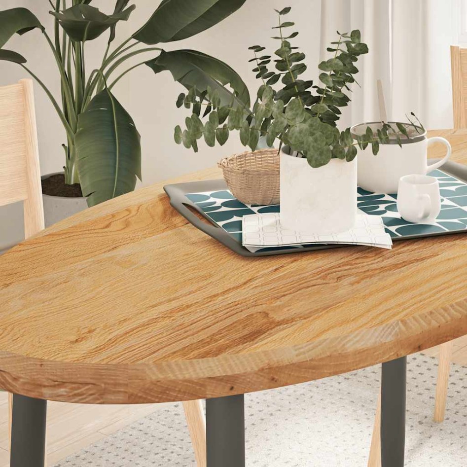 Tablero de mesa ovalado madera maciza de roble 120x60x4