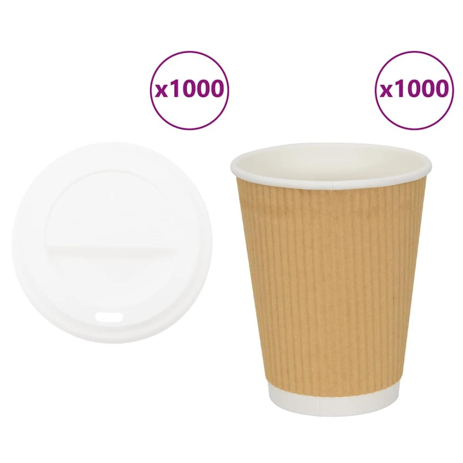 Vasos de café de papel con tapa 1000 uds 12oz