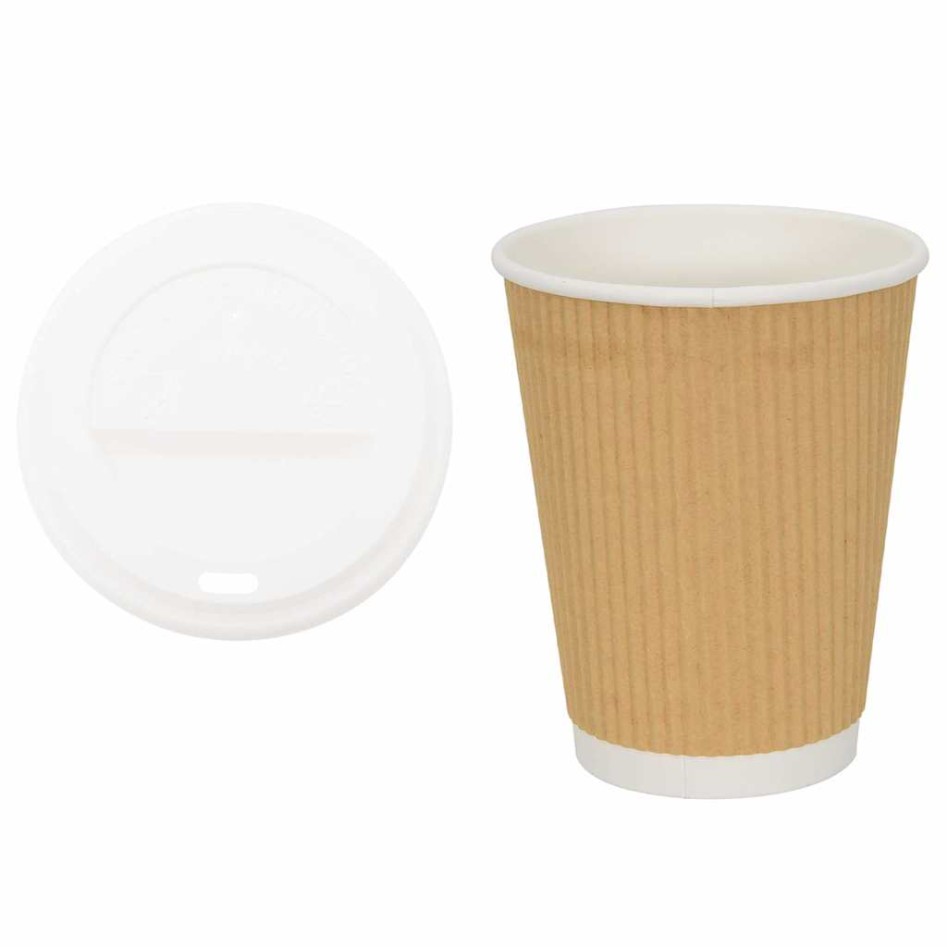 Vasos de café de papel con tapa 1000 uds 12oz