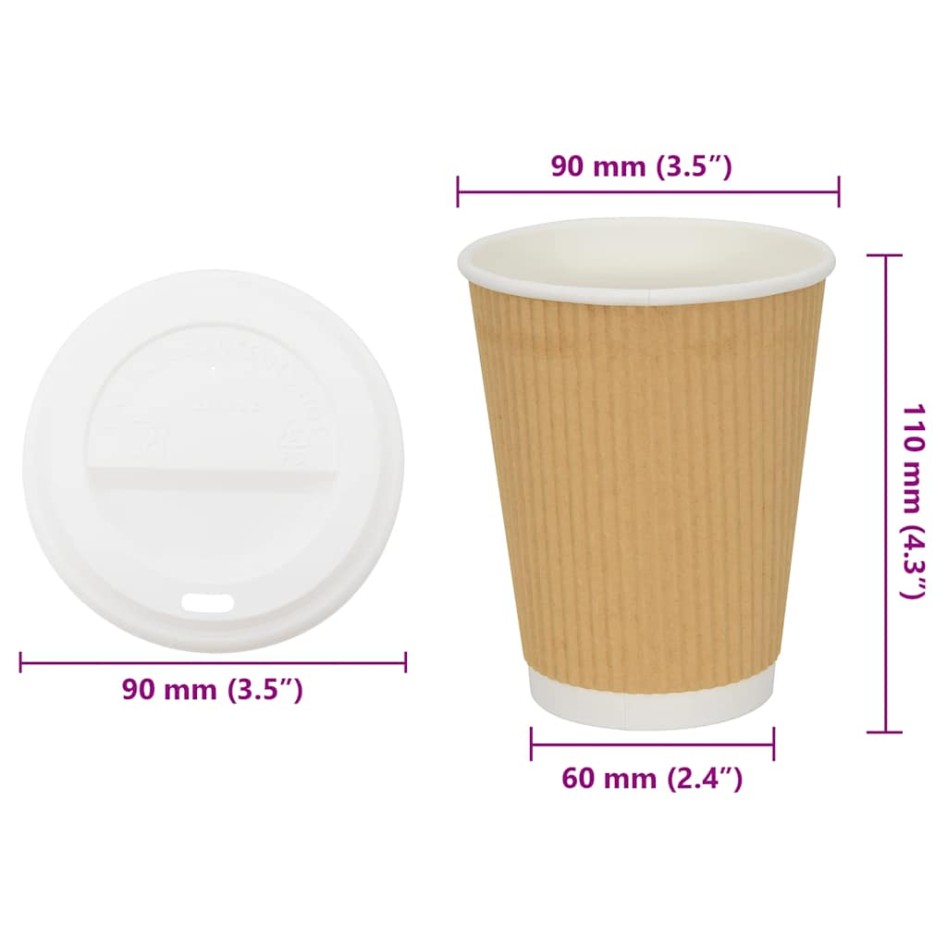 Vasos de café de papel con tapa 1000 uds 12oz