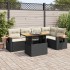 Set sofás jardín y cojines 6 pzas ratán sintético acacia
