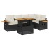 Set sofás jardín y cojines 6 pzas ratán sintético acacia